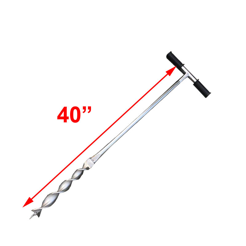 40" Long Soil Probe Sampler Soil Collector Auger-type Root Drill Stainless Steel
