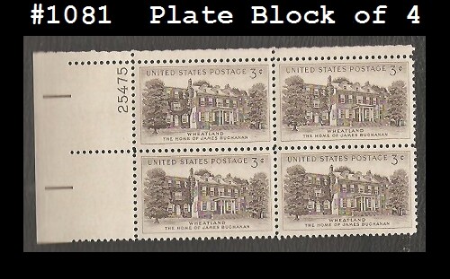 USA5 #1081 MNH PB4 Wheatland
