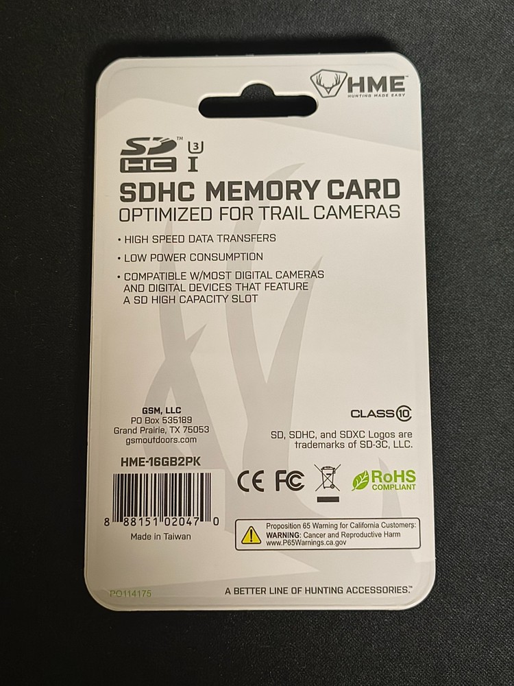 HME 16GB SD 2 Pack - Optimized For Trail Cams