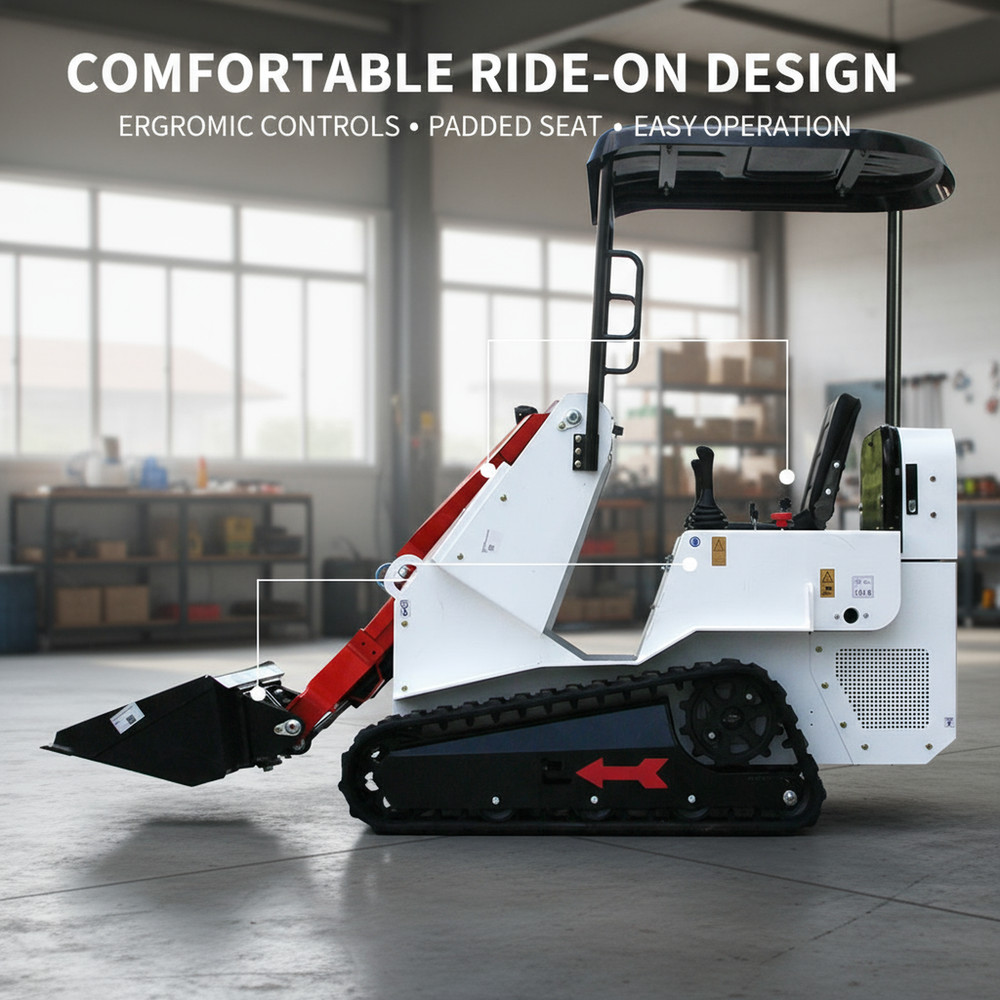 Mini Skid Tracked Steer Loader, 13.5HP B＆S GAS Engine-RIDE-ON，Pilot Control
