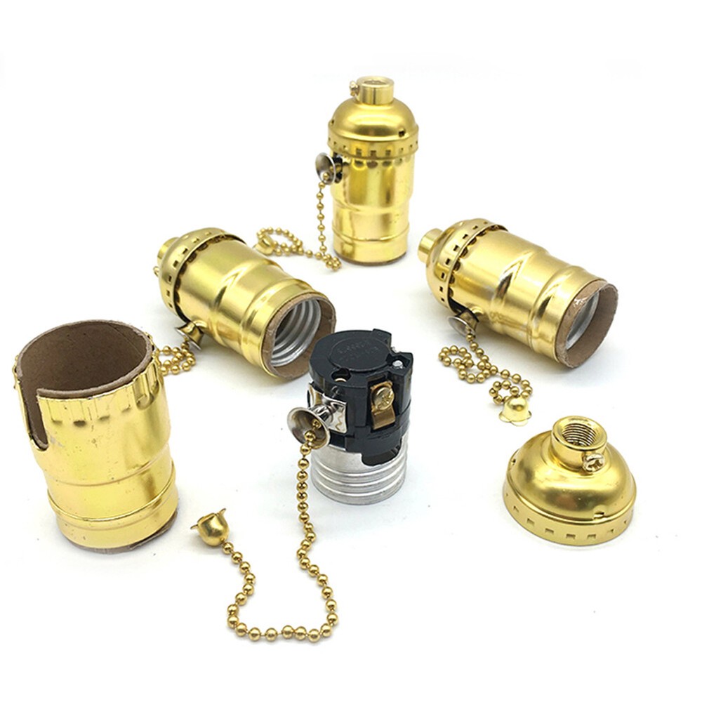 Pull Chain Light Bulb Lamp Socket Replacement Switch E26 E27 On Off 1/2/4 PCS