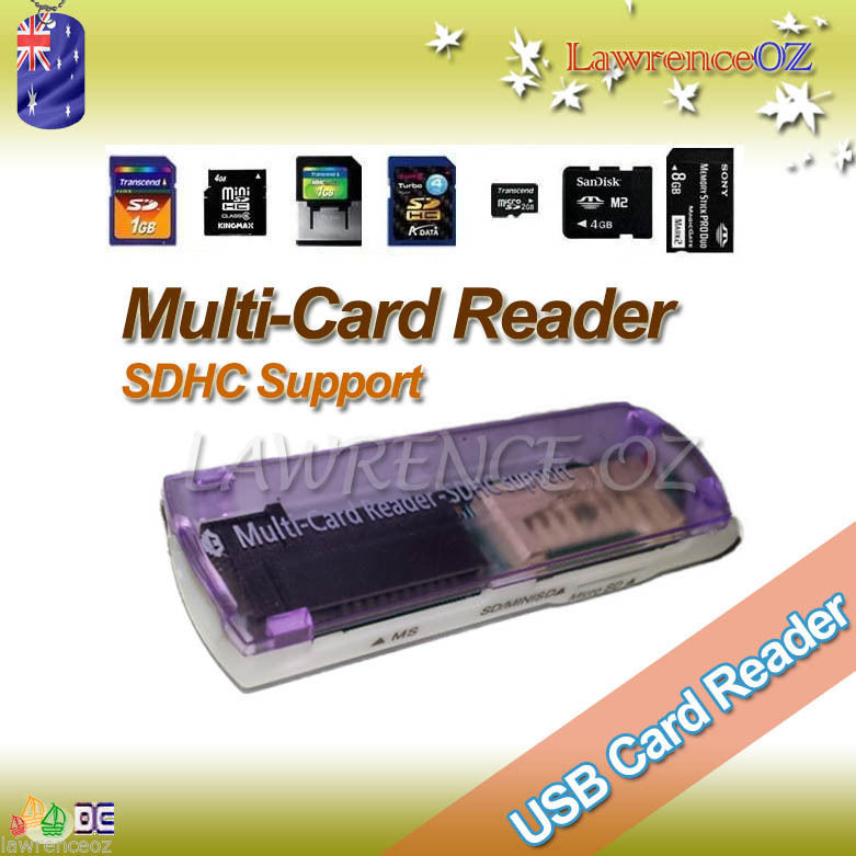 USB 2.0 Mini Compact SDHC SDXC MicroSD MicroSDHC Micro SDXC Memory Card Reader