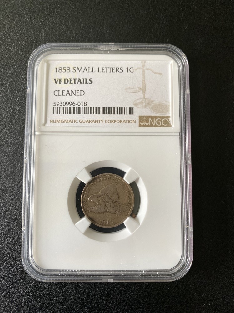1858 Flying Eagle Cent Small Letters NGC VF Details