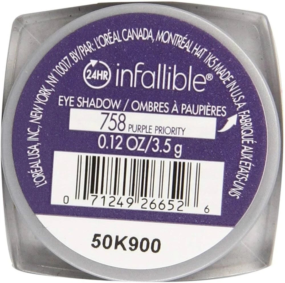 (2 PACK) L'Oreal Paris - Infallible Eye Shadow 24HR #758 PURPLE PRIORITY