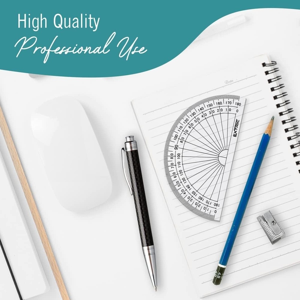 Lightweight Plastic Protractor Set, Perfect for Math and Drafting Projects