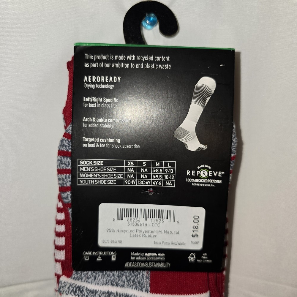 Adidas Soccer Team Speed Socks 1-Pair Red Size Small NWT