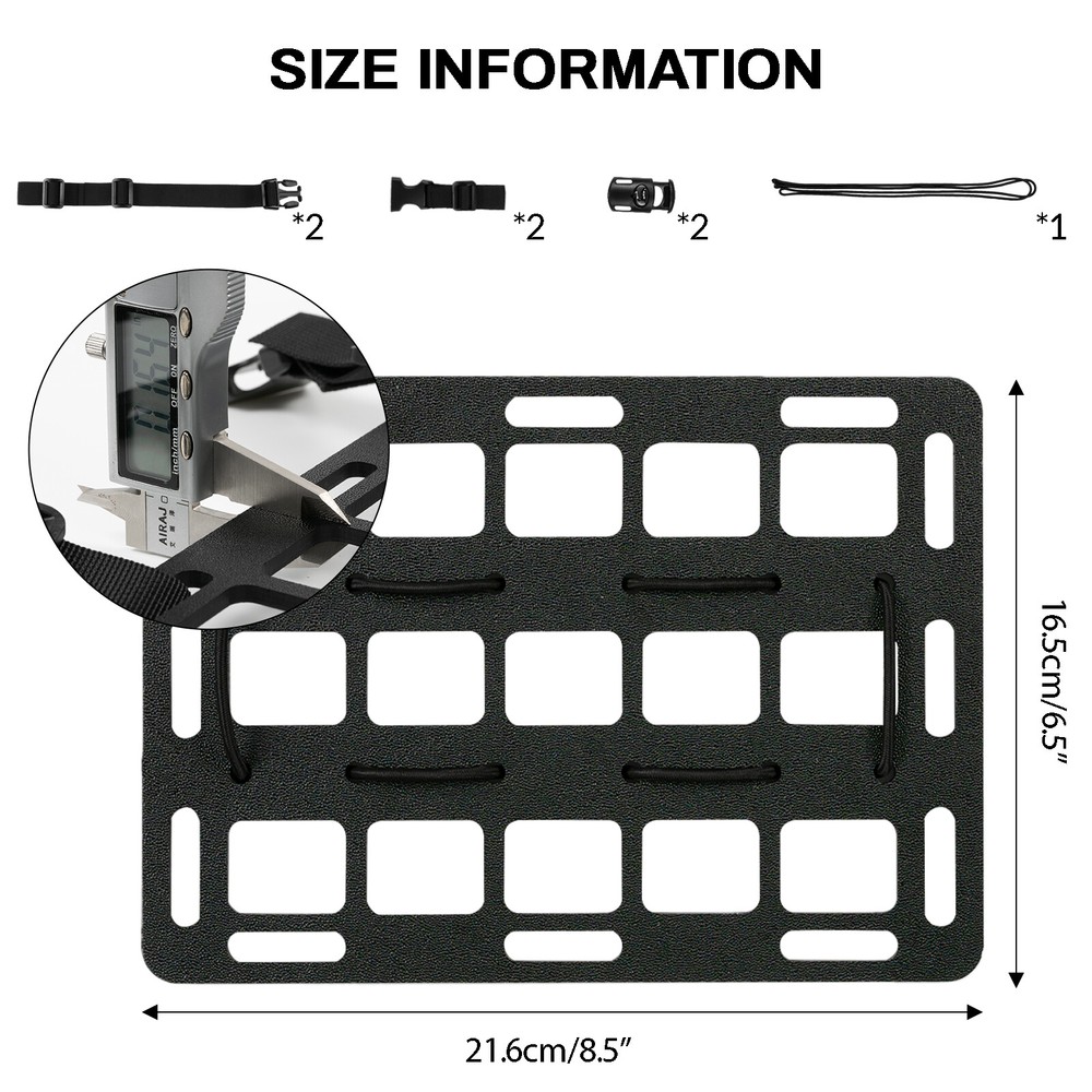 Tactical Rigid MOLLE Panel Car Van Truck Seat Headrest Back Storage Organizer &