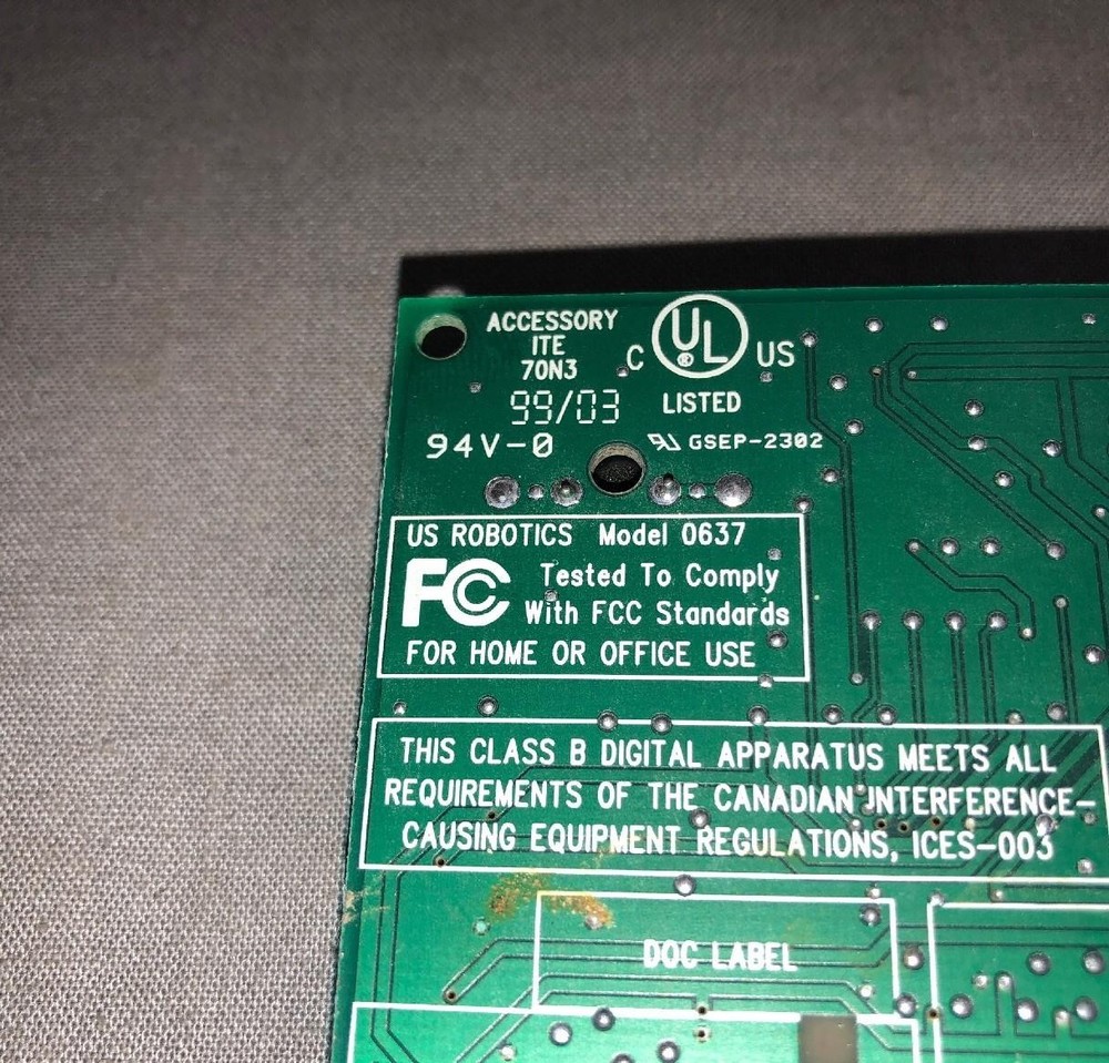3COM US ROBOTICS 0637 872975-00 MODEM CARD