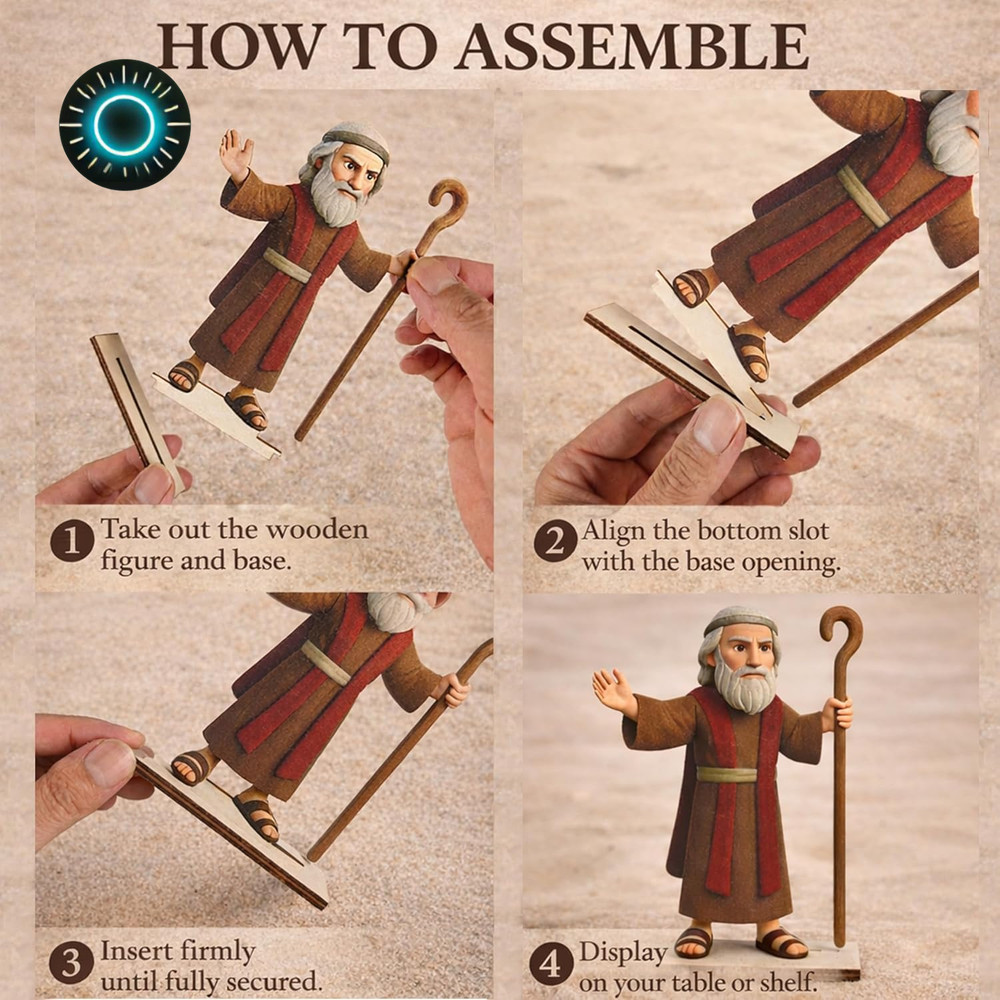 Passover Decorations Set – 9PCS Double-Sided Wooden Passover Figurines with Thic