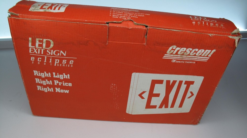 Crescent Universal SP Red LED Exit Light NOS CPRW32E