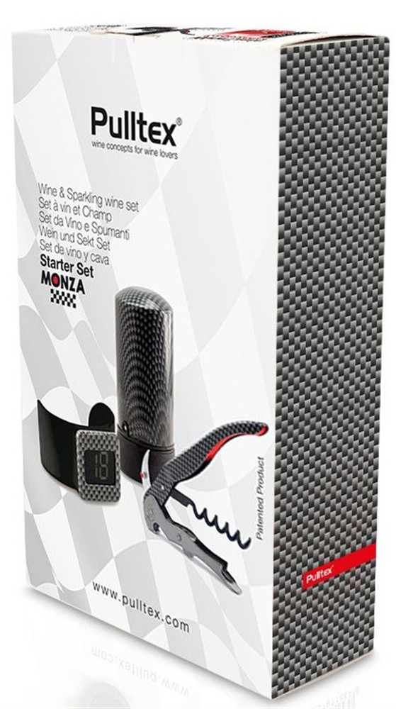 Pulltex: Monza: Set 3 pcs: Wine Accessories Set Carbon Fiber Effect