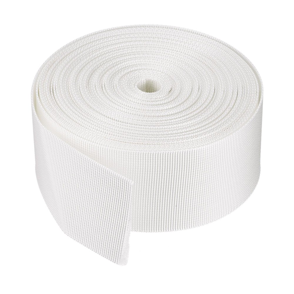 Flat Nylon Webbing Strap 2 Inch 10 Yards White for Backpack, Luggage-rack