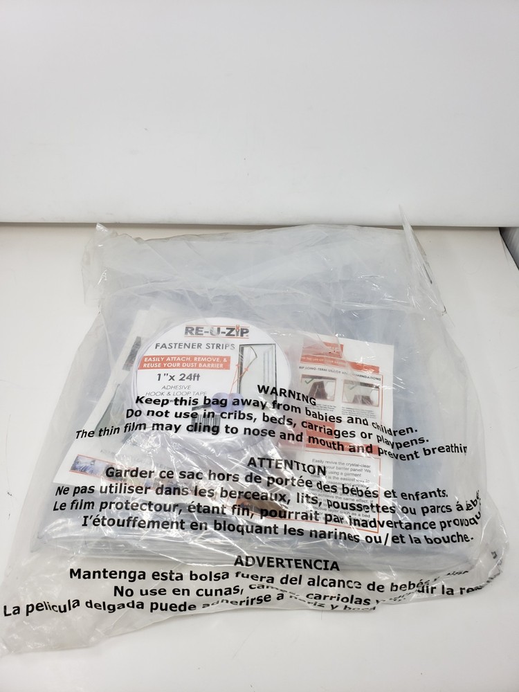 RE-U-ZIP Ultra Clear Hook & Loop Dust Barrier Kit