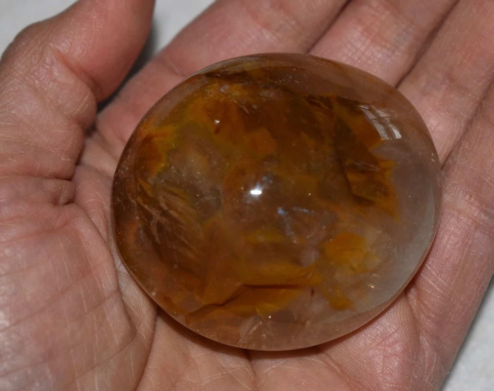 Yellow Hematoid Quartz Palm Stone #9