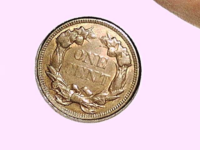 1857 Repunched Date Snow 10 Flying Eagle Cent