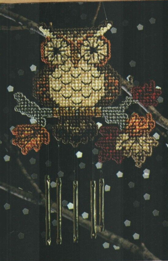 OWL WIND CHIME HOME DECOR PLASTIC CANVAS PATTERN INSTRUCTIONS