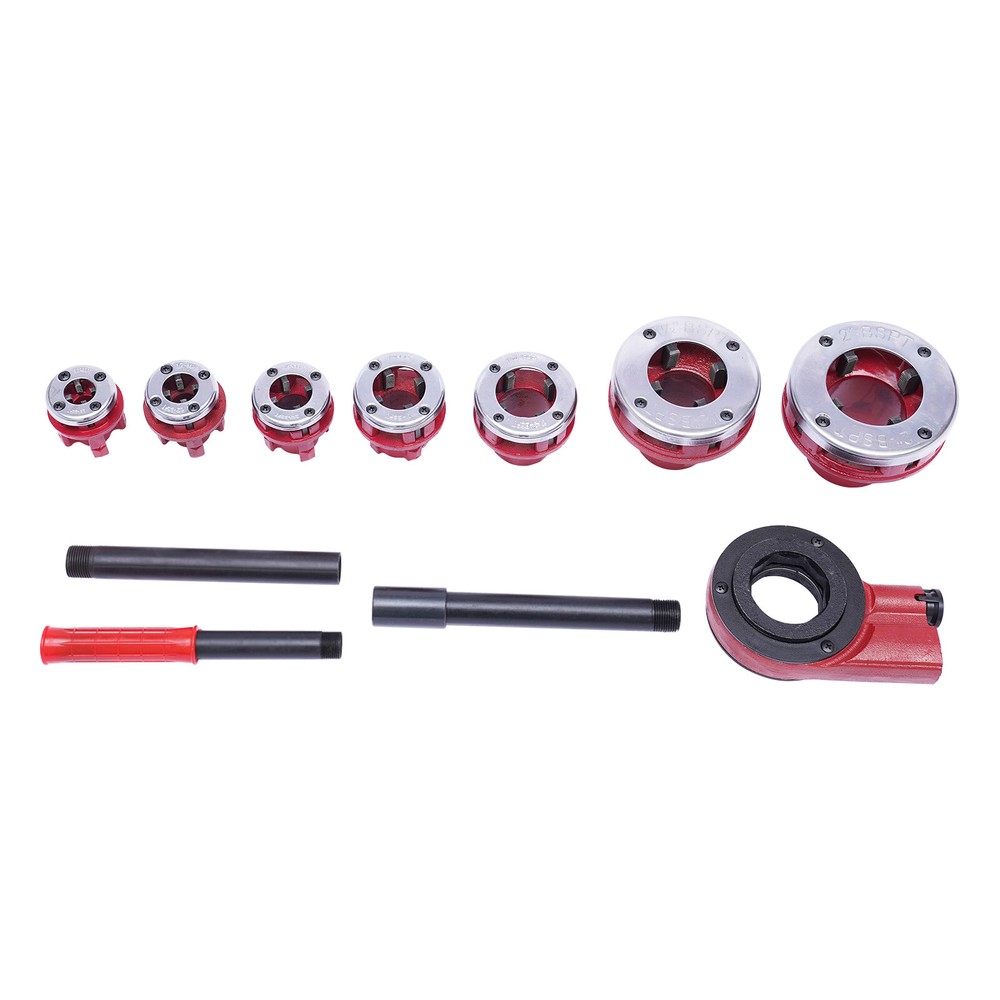 7 Size Pipe Threader Kit Pipe Thread Cutter Tap Bar Head Pipe Die Threading Sets