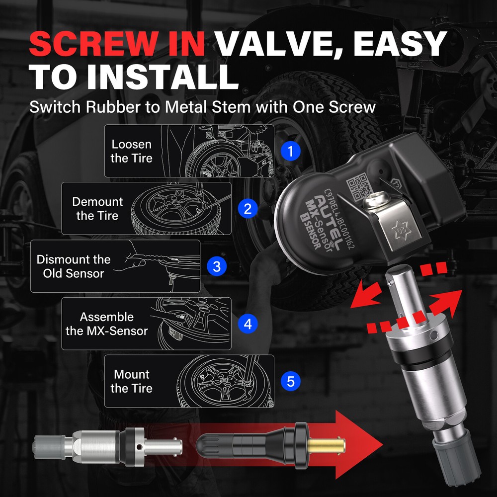 Autel MX-Sensor 2 in 1 Programmable TPMS Sensor for Universal Tire Pressure Tool