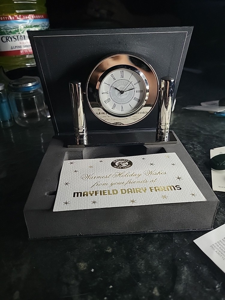 Mayfeild Dairy Advertising Desk Clock