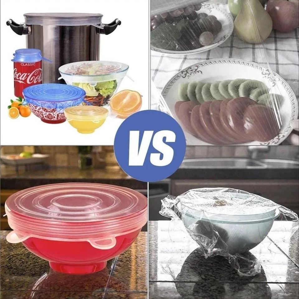 reusable silicon stretch lids 6pcs set