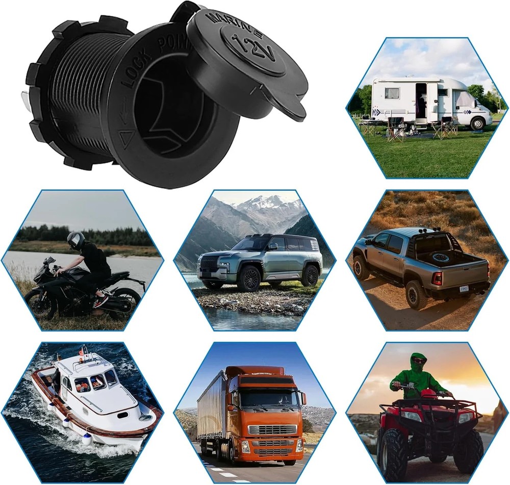 2 PCS Cigarette Lighter Socket, 12V Car Cigarette Lighter, RV Lighter Socket Pow