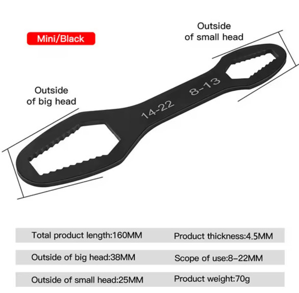 8-22mm Universal Torx Wrench Self-tightening Adjustable Both Ends Spanner Tools