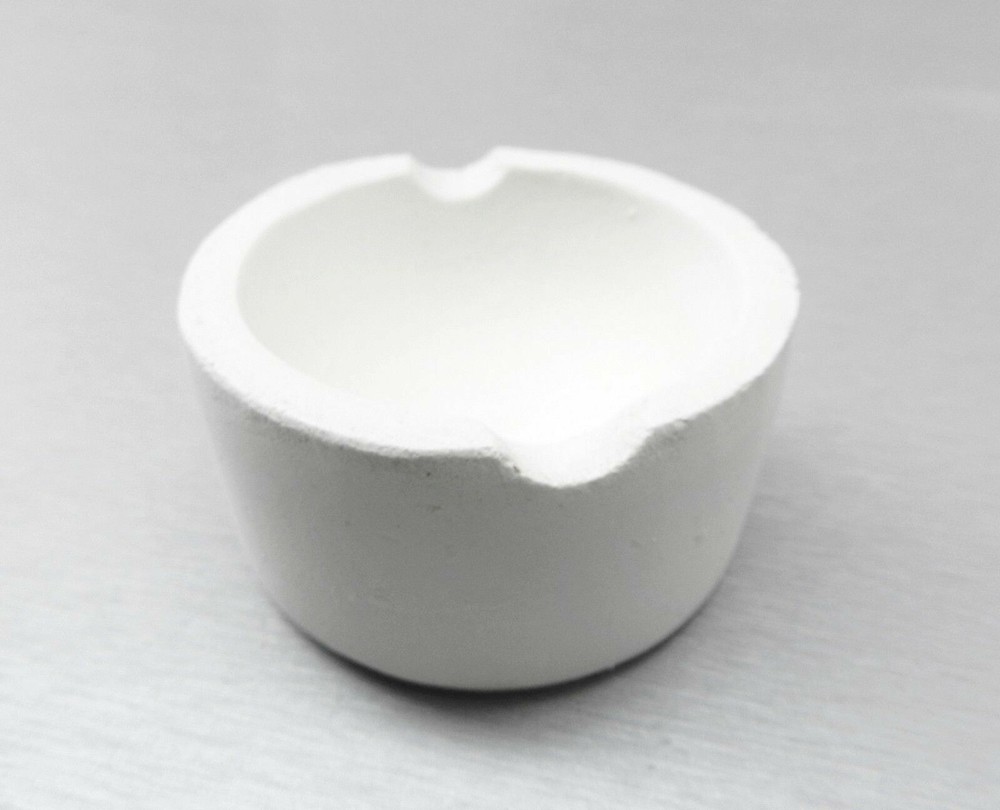 Melting Crucible Ceramic Crucible Dish Cup Melt Gold Silver 150 Dwt Capacity