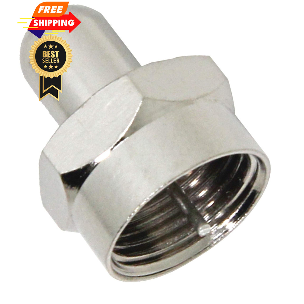 RFAdapter Coax Cap Cover, 75 Ohm Terminator, 10 Pack, 10-Pack, Silver