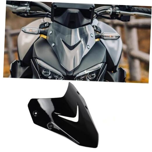 Motorcycle Windshield Wind Deflector Windscreen Front Flyscreen with Black
