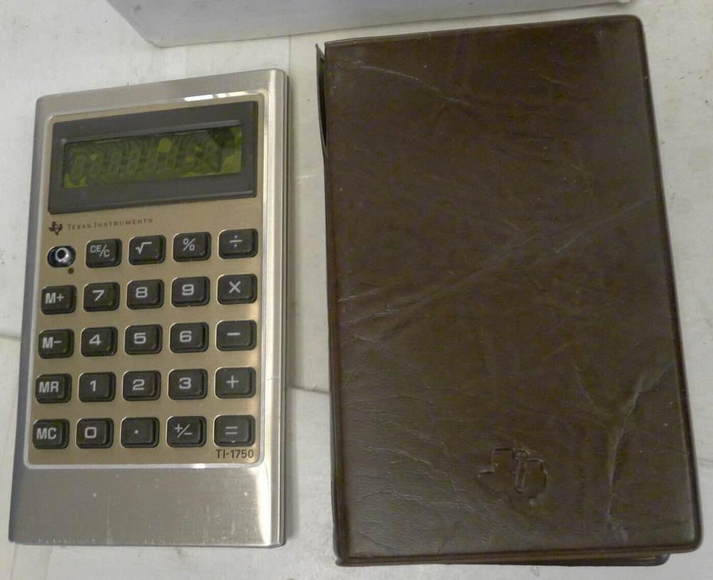 Texas Instruments TI-1750 Calculator + Box, Manual & Note Pad - BAD DISPLAY