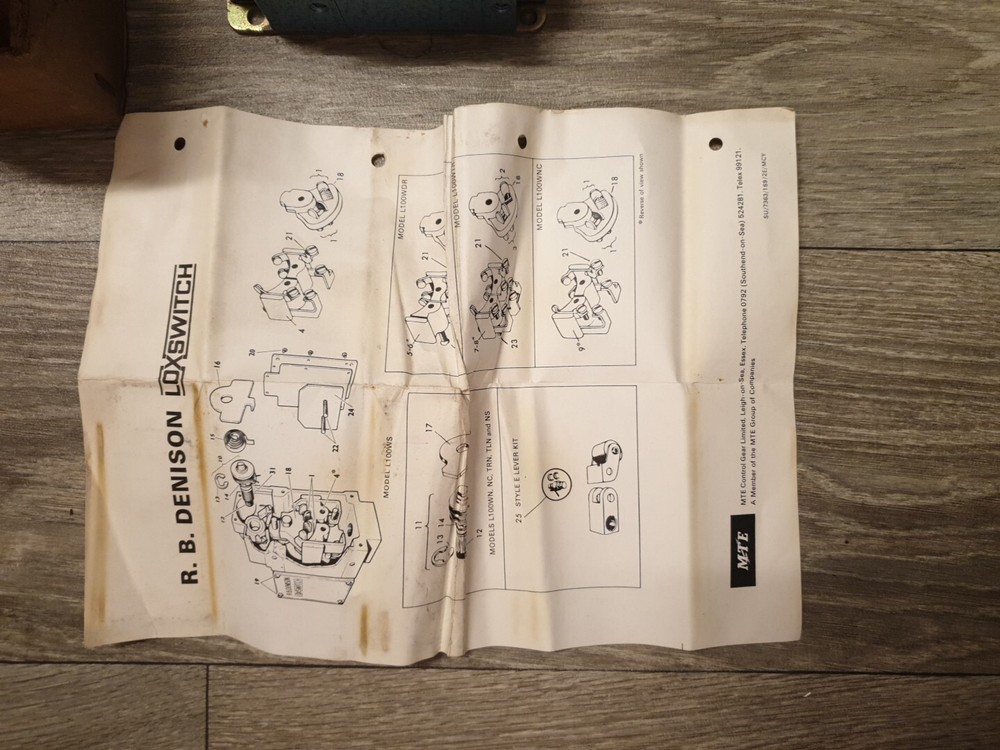 Denison LOXSWITCH L100W MTE Components Ltd IN BOX (LJ-103)