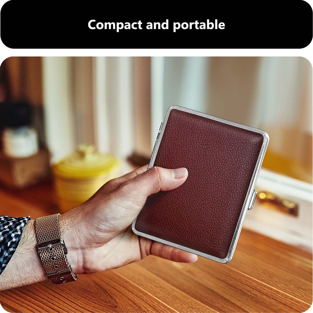 roygra Cigarette Case (2 Pack), Regular, King Size or 100S, Black + Brown
