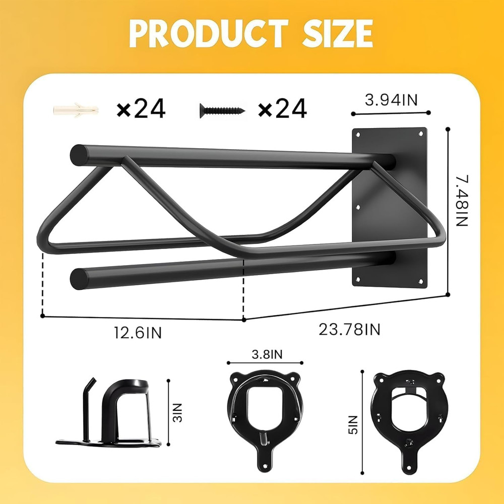 12 Pack Saddle Rack Wall Mount with Pad Bar, Heavy Duty Wall Mounted Saddle Stan
