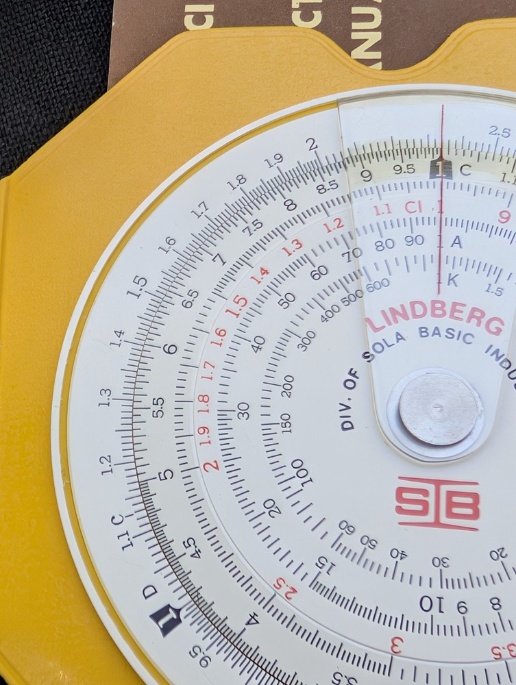 LINDBERG DIV. SOLA BASIC IND. CONCISE CIRCULAR SLIDE RULE CONVERSION TABLES VTG