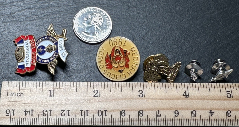 5 DIFFERENT VINTAGE SHRINER PINS I181