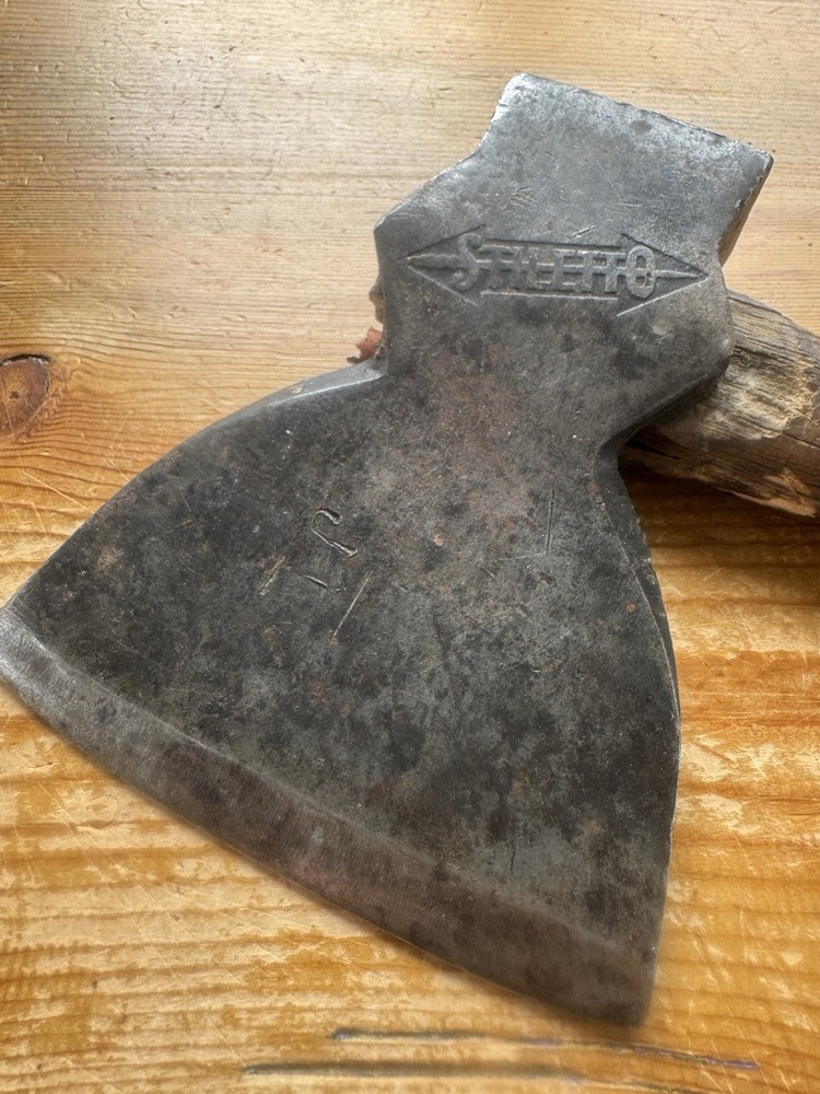 Embossed STILETTO Hatchet Vintage Hewing Axe