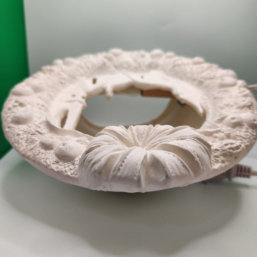 Vintage Gare Rooftops Wreath Light Ceramic Bisque Installed Light No Insert 2516