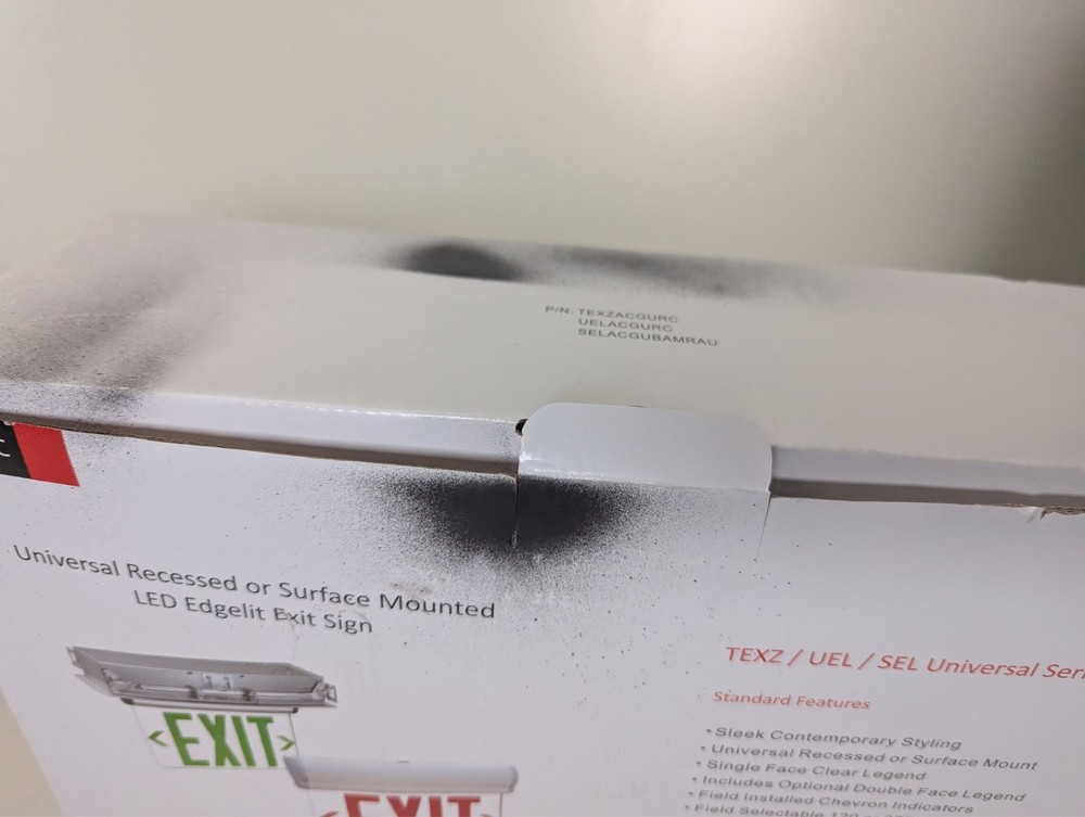 🚨 LED Exit Sign - Recessed Mount, Red on Clear Panel, Anodized Aluminum Housing