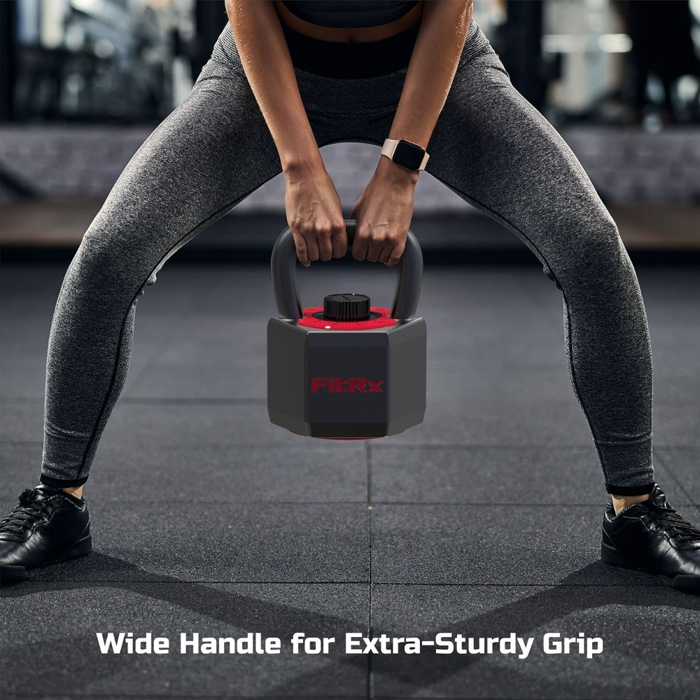 FitRx SmartStack Wide Handle Adjustable Kettlebell for Home Gym Workouts, 25-40
