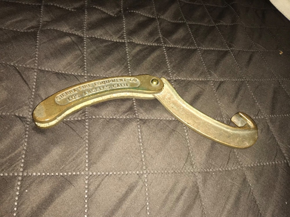 Vintage Sierra Fire Equipment Brass Spanner
