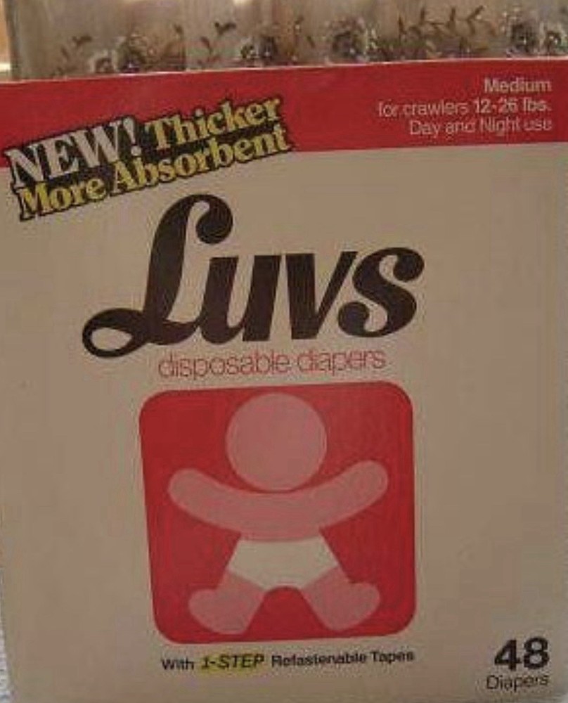 1980 Plastic Luvs Diapers Medium Plastic