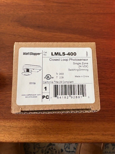 *NEW* WattStopper LMLS-400 Closed Loop Photosensor 24VDC White