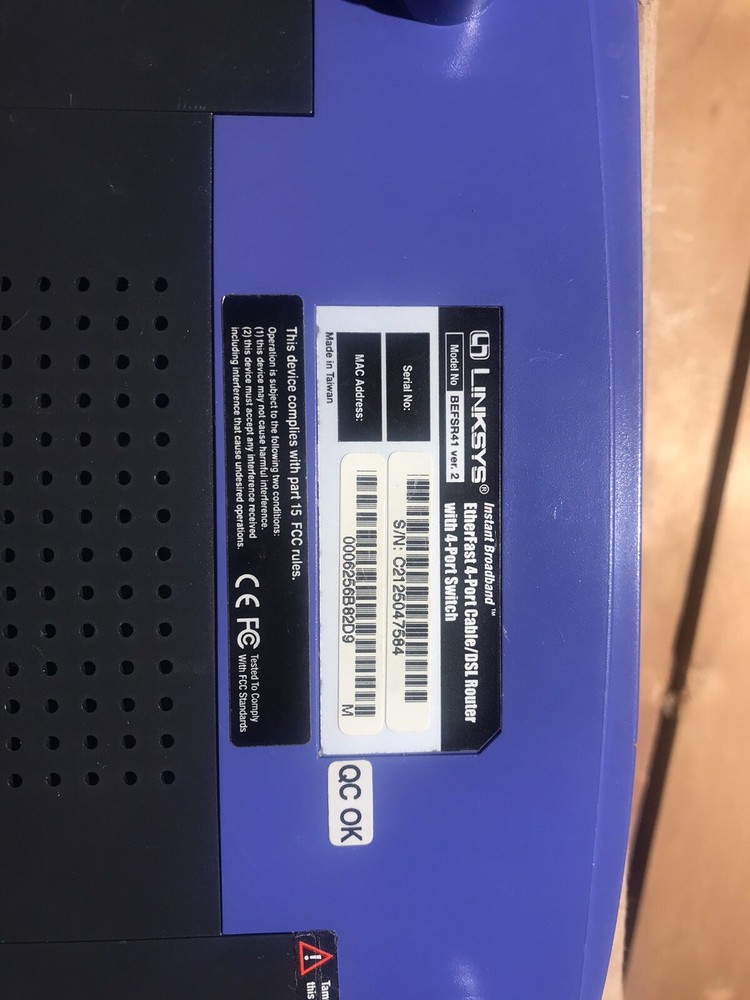Linksys BEFSR41 4-Port 10/100 Wired Router (BEFSR41 v2)