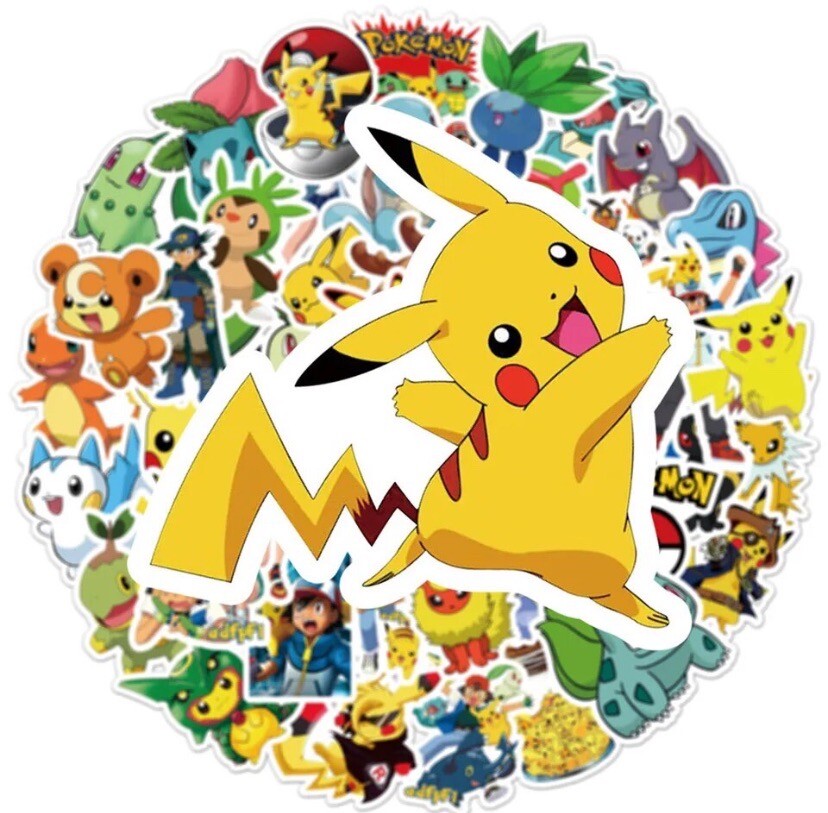 10 Random Pokemon Themed Water Resistant Stickers