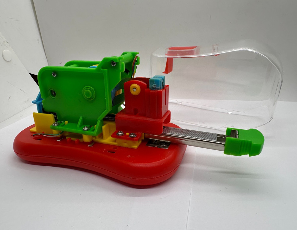VTG 80s Battery Operated Stapling Machine Clear Electronic Stapler (NOT WORKING)