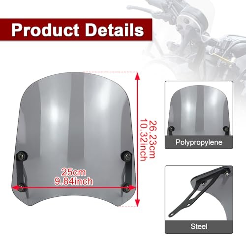Windshield Windscreen Compatible with XSR900 2016-2021 XSR900 Windshield Grey