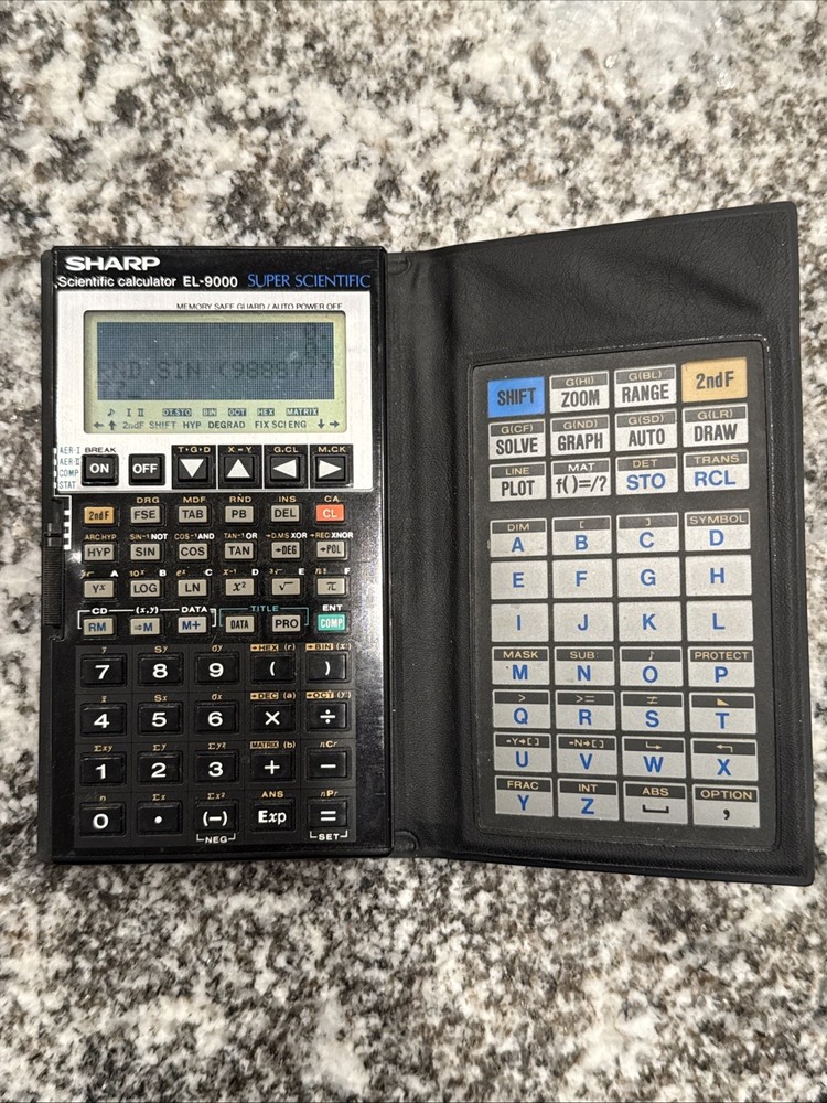 SHARP EL-9000 Super Scientific Calculator Graphic Programmable Works Dark Screen