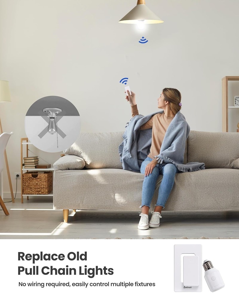 Programmable Light Switch for Pull Chain Fixture