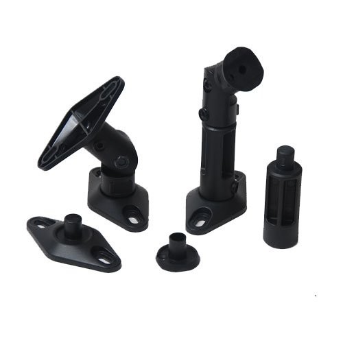 2 Satellite Speaker Wall Ceiling Mounts Brackets 1EH (Black, 2 Pack)