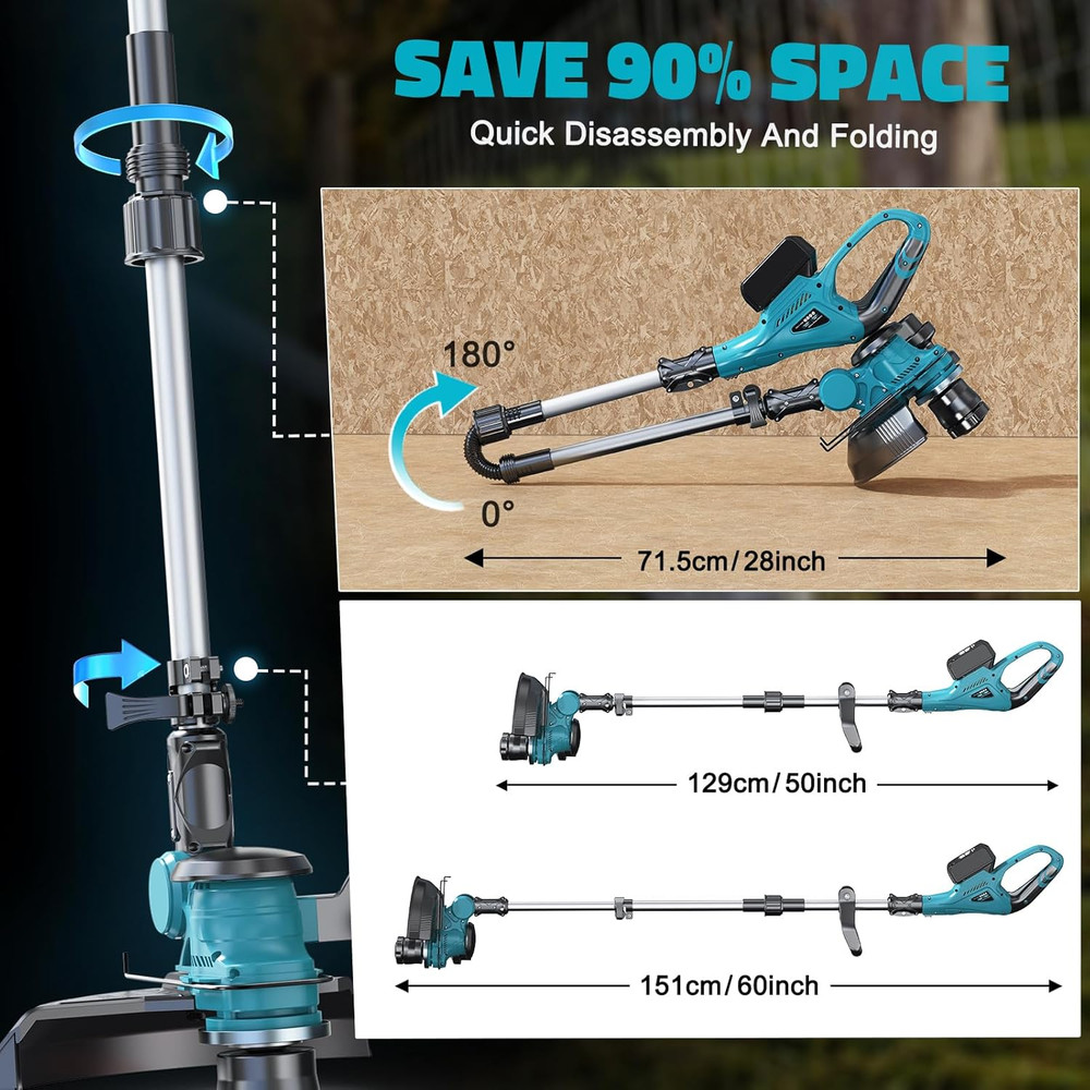 Cordless String Trimmer Compatible with Makita 18V (Tool Only), Weed Eater with